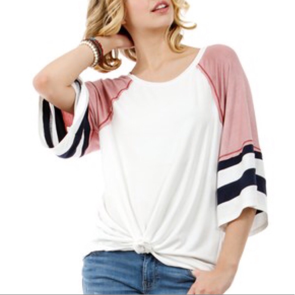Oversized 3/4 Sleeve Raglan Top